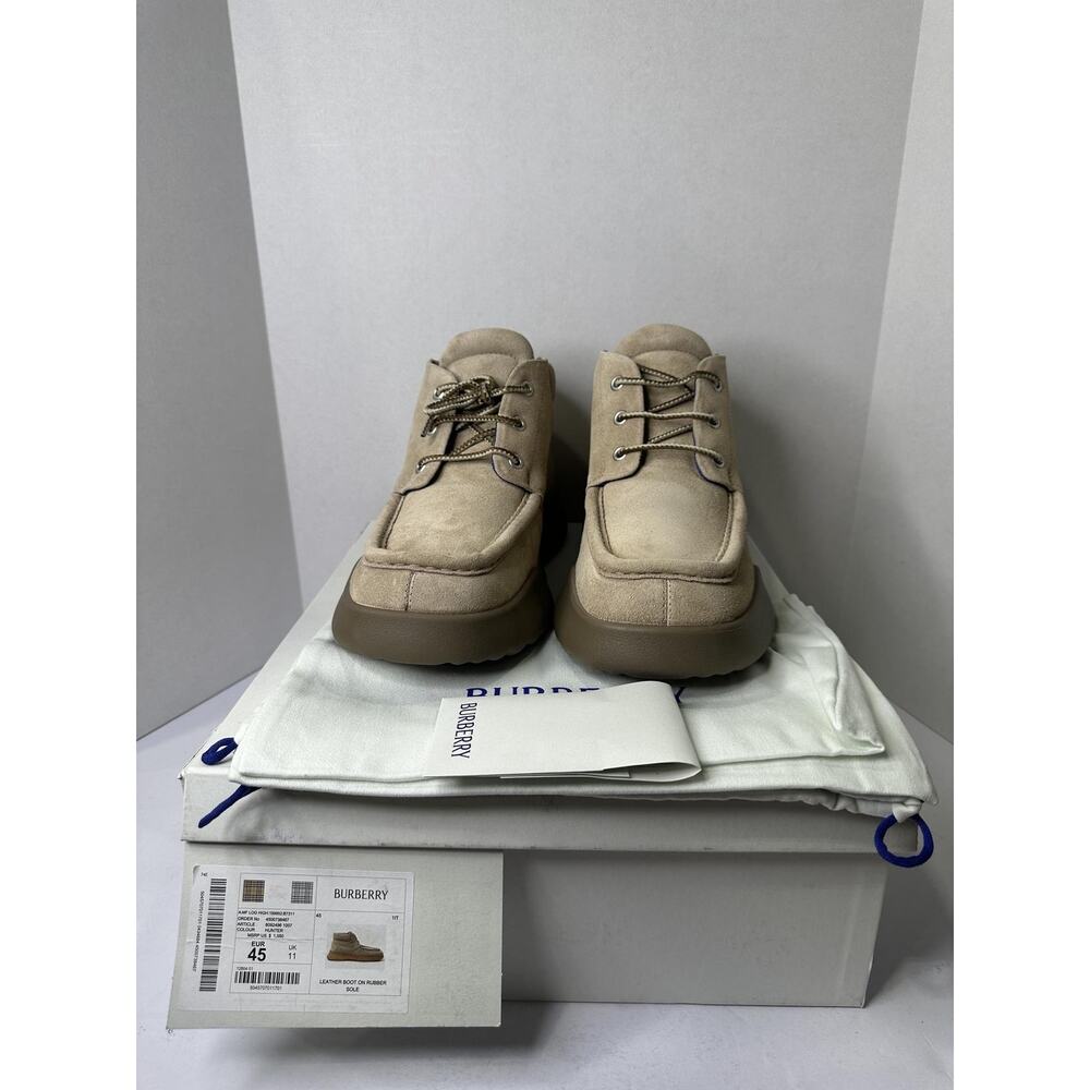 Burberry EKD Suede Ankle Boots Beige UK 11 EU 45 US 12